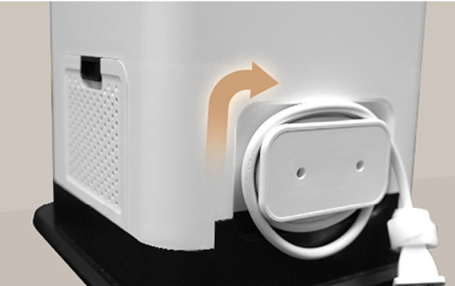 Rangement du cordon d"alimentation
