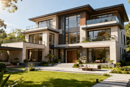 Grandes maisons résidentielles et villas à plusieurs étages