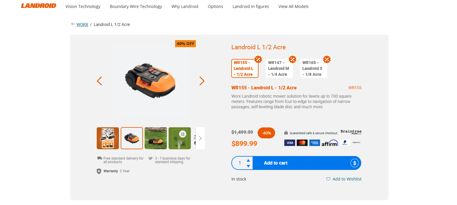 WORX WR155 Landro&iuml;de