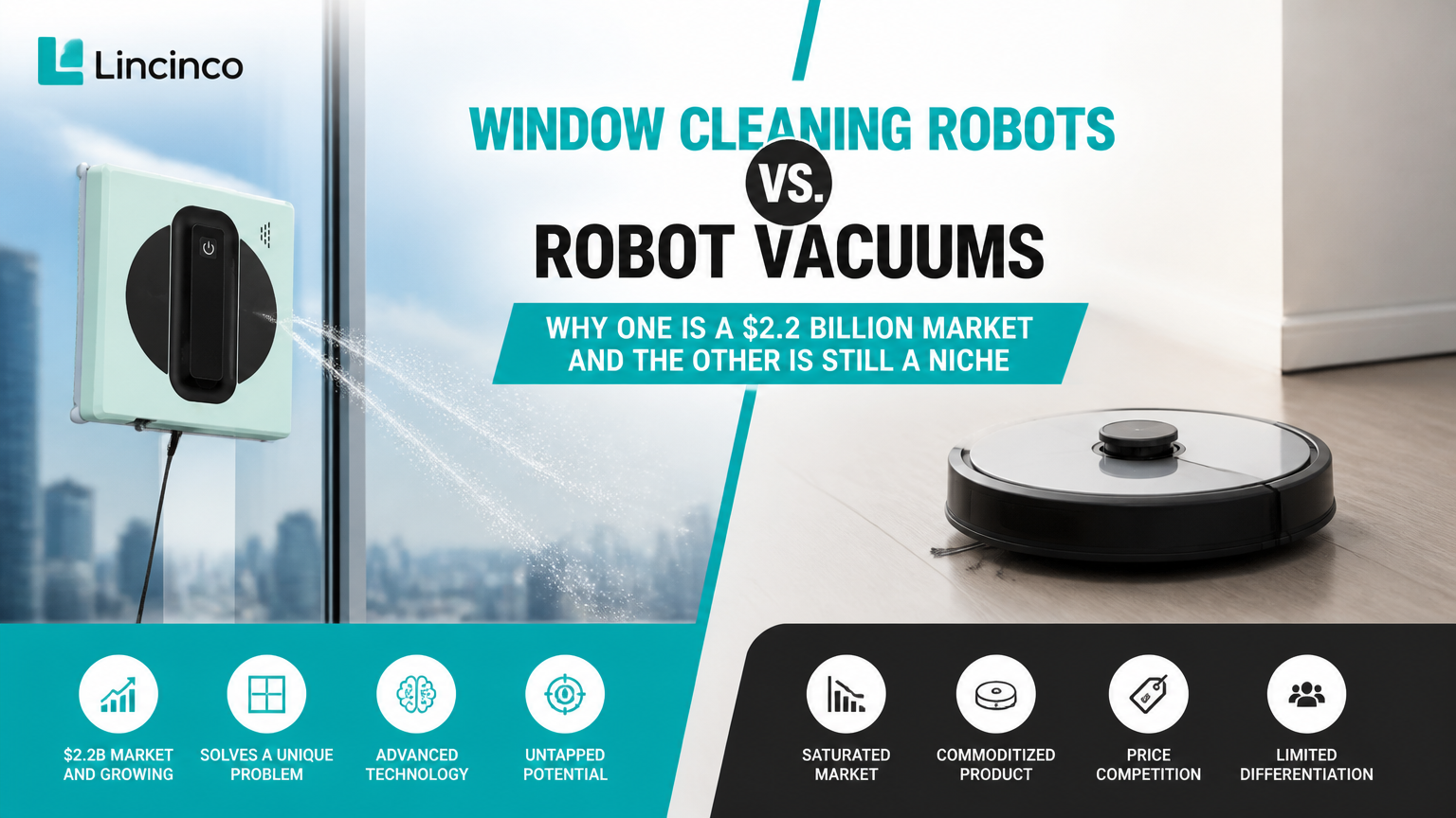 Robots lave-vitres vs robots aspirateurs : pourquoi l'un est un marché de 2,2 milliards de dollars et l'autre est toujours une niche