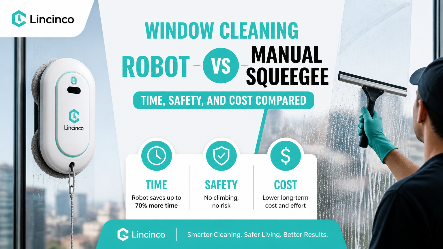 Robot lave-vitres vs raclette manuelle : comparaison du temps, de la sécurité et des coûts