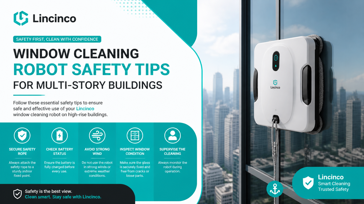 Conseils de sécurité pour les robots laveurs de vitres pour les bâtiments à plusieurs étages