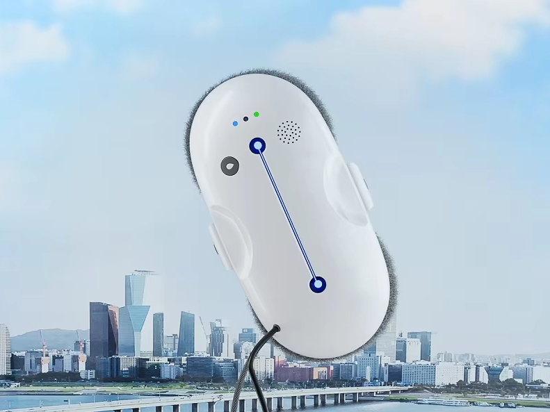 Robot de nettoyage de vitres pour verre sans cadre