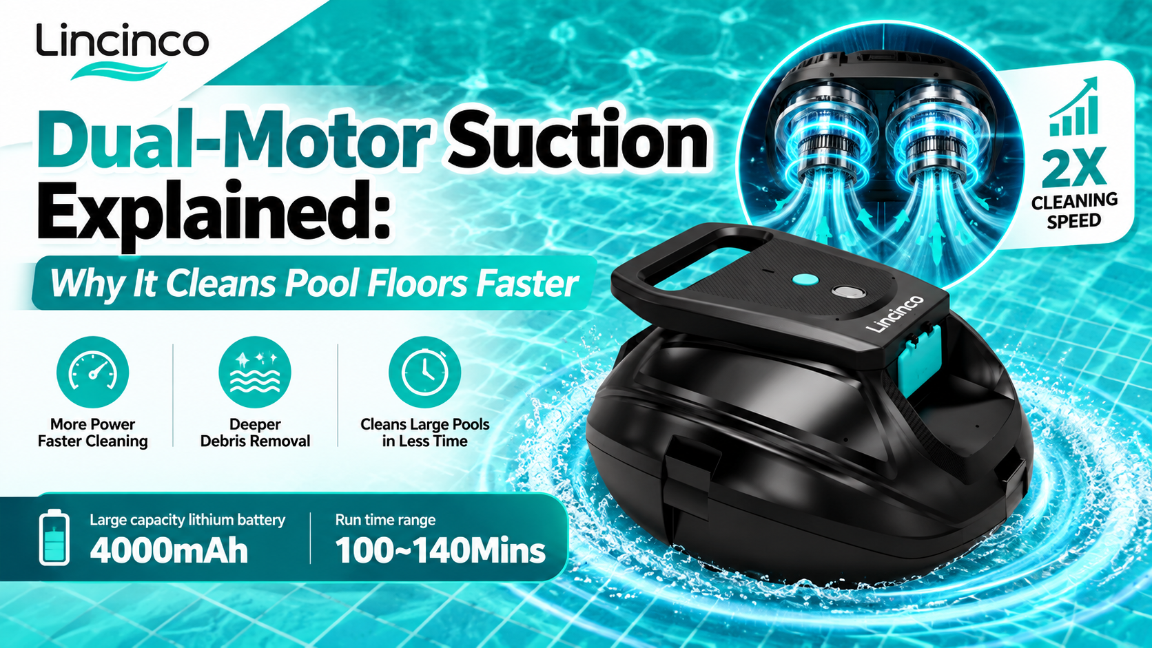 L'aspiration à double moteur expliquée : pourquoi elle nettoie les sols de la piscine plus rapidement